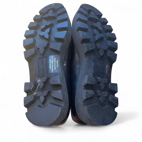 Franco Sarto Womens Balin Lug Sole Chunky Loafer Black and Leopard 7 M (V) - Picture 6 of 8